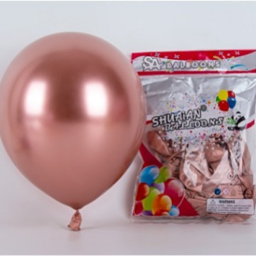 5 pulgadas 10 pulgadas 12 pulgadas 18 pulgadas shuai'an globo de látex metálico decoración de fiesta de boda globo de cromo metálico