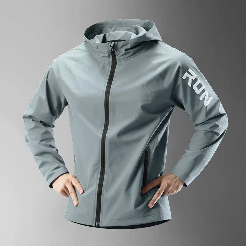 Men's Thin Spring Windbreaker Training Running Suit Sunscreen Long-Sleeved Woven Outdoor Cycling New Style