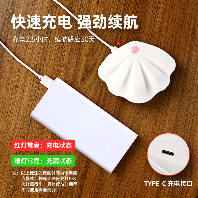 Luz de Pared Inteligente con Sensor de Movimiento, Sin Cableado, Luz Nocturna Interior, Libre de Succión