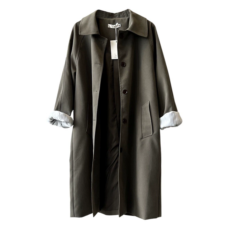 Yan Shuang повседневная ветровка в корейском стиле для женщин, осенняя новая свободная и универсальная элегантная куртка средней длины 80861