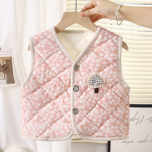 新款0- 1-2-3岁马甲儿童卡通马甲春秋宝宝棉衣中小童心坎肩棉内胆