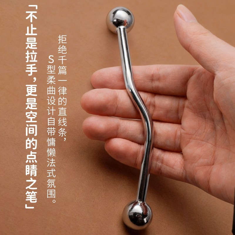 French style light luxury minimalist lightning silver handle new Chinese style cabinet door wardrobe
