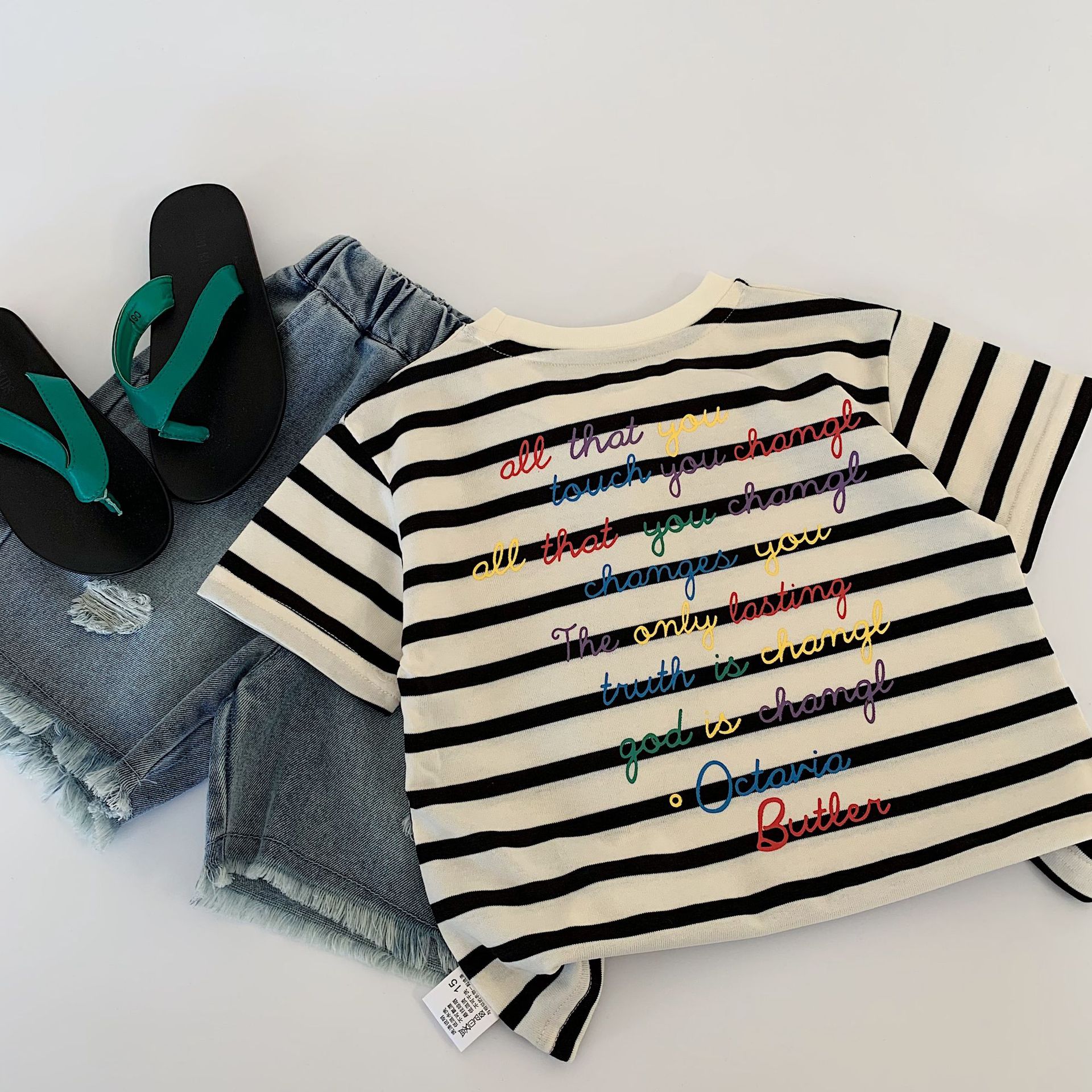 Camiseta de verano de manga corta para niños Maibao Camiseta de verano para niños de clase A Camisa de fondo a rayas para niños al por mayor