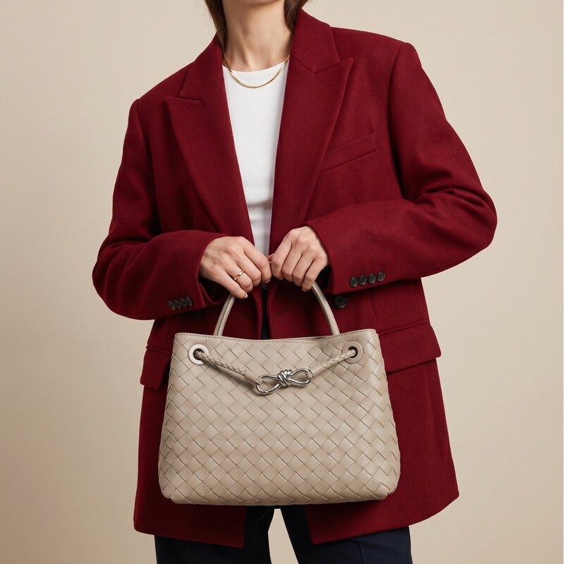 In-Stock New Bv Woven Bag for Women, New Luxury Niche Style with a High-End Feel, Handbag and Crossbody Bag with Large Capacity, Rattan Woven Bag