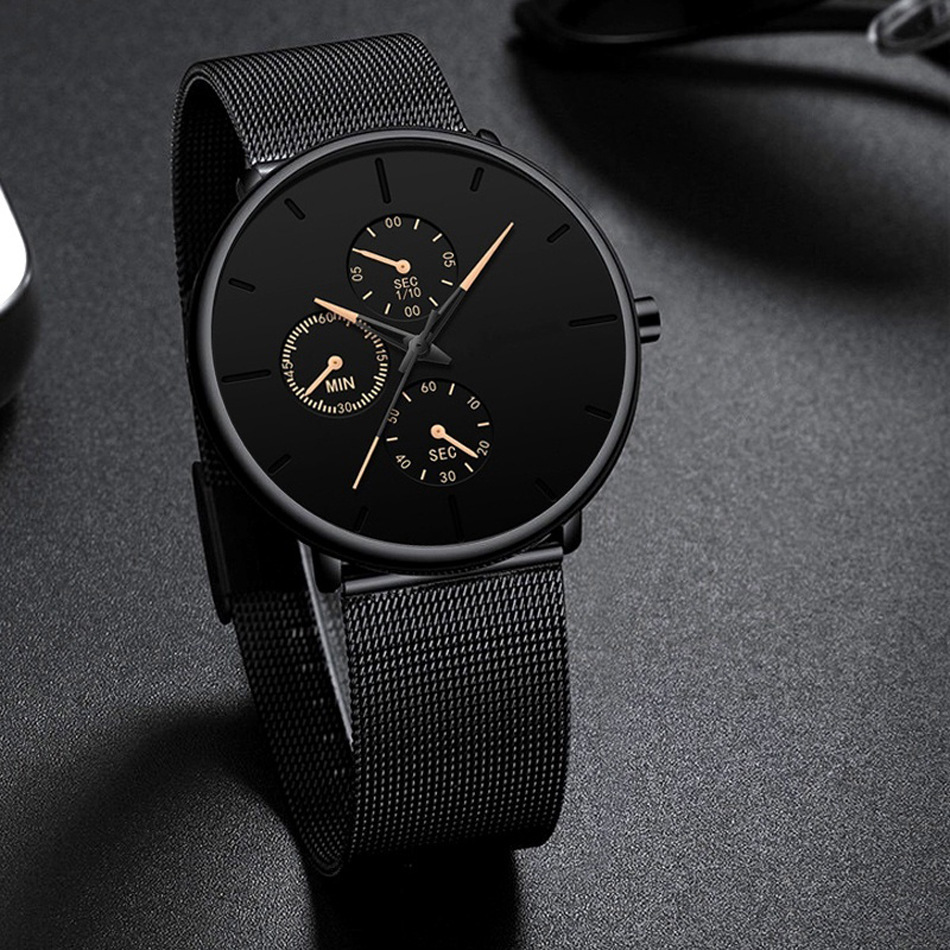 Explosions Fashion Temperament Ultra-thin Mesh With Men's Watch High-end Business Quartz Watch Spot_voghion.com