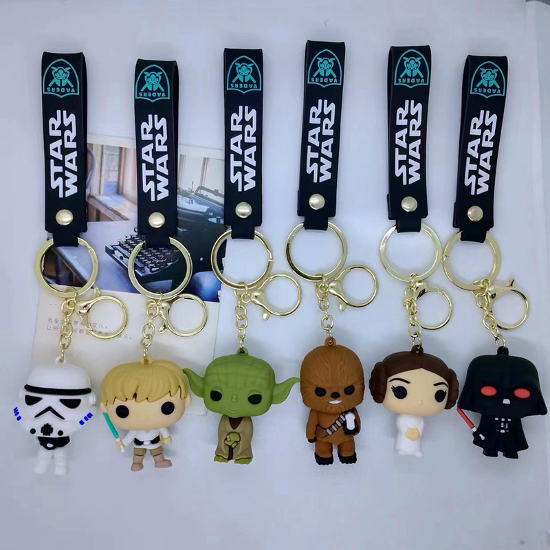 Cross-Border Creative Cartoon Star Wars Yoda Key Chain Pendant Bag Car Key Chain Accessories Gift Wholesale