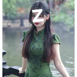 【丹青客】新中式提花改良旗袍女春气质复古短袖连衣裙