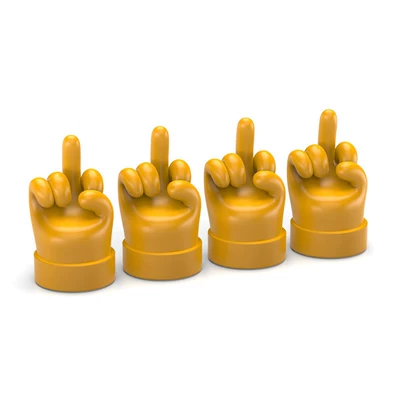 Valve Core Covers, Personalized Decoration, valve - yellow-middle-finger-gesture-4-pack-valve-cap
