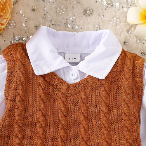 Spring and Autumn European and American Women's Little Girl Set White Long-Sleeve Blouse Khaki Cardigan Check Short Skirt Fashion Three-Piece Set