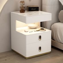 床頭櫃置物架卧室床邊小櫃子儲物實木迷你輕奢簡約智能小型收納櫃