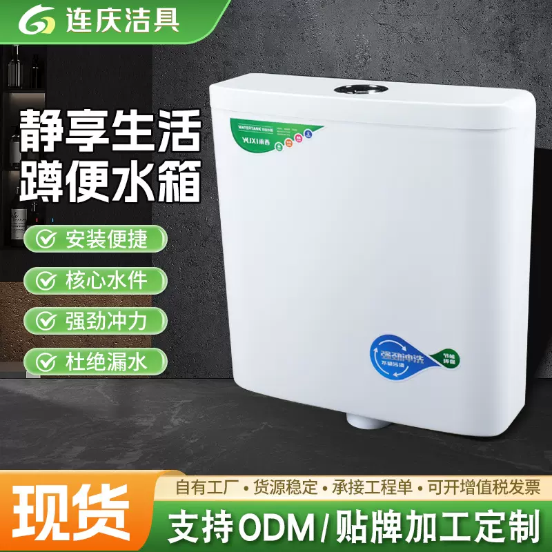 家用马桶水箱蹲便器水箱卫生间水箱厕所手按式蹲坑水箱挂墙式水箱