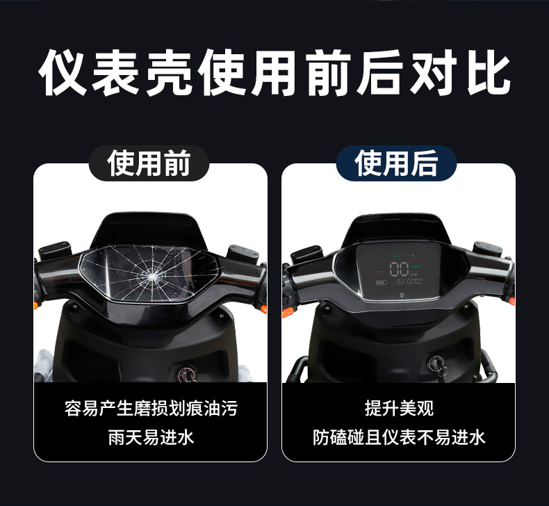 Suitable for Yadi T35/T60 Electric Vehicles, Fully Waterproof Instrument Cover Shell Film Modification New Accessories Instrument Shell