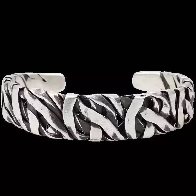 Braccialetto di vendita caldo con motivo a pietre a strisce irregolari e bracciale ad ampia apertura_voghion.com