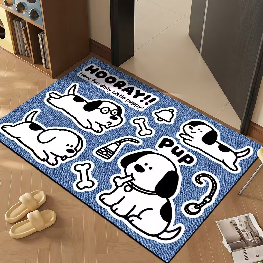 Dust-Removing Carpet at the Bathroom Entrance, Diatom Mud Cartoon Floor Mat, Entrance Door Mat, Anti-Slip, Water-Absorbent Foot Mat at the Entrance