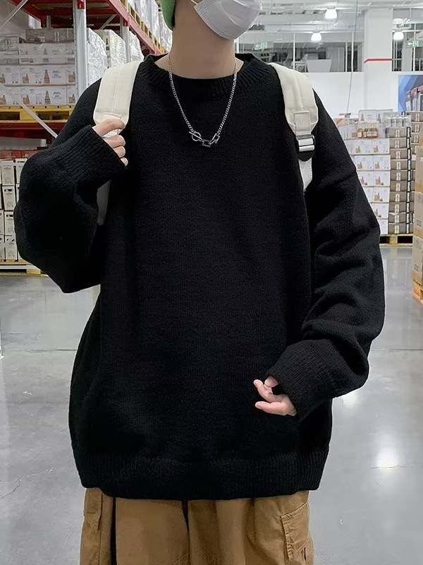 Moda coreana otoño e invierno suéter grueso hombres suéter suelto japonés invierno ins estilo Hong Kong abrigo de suéter perezoso