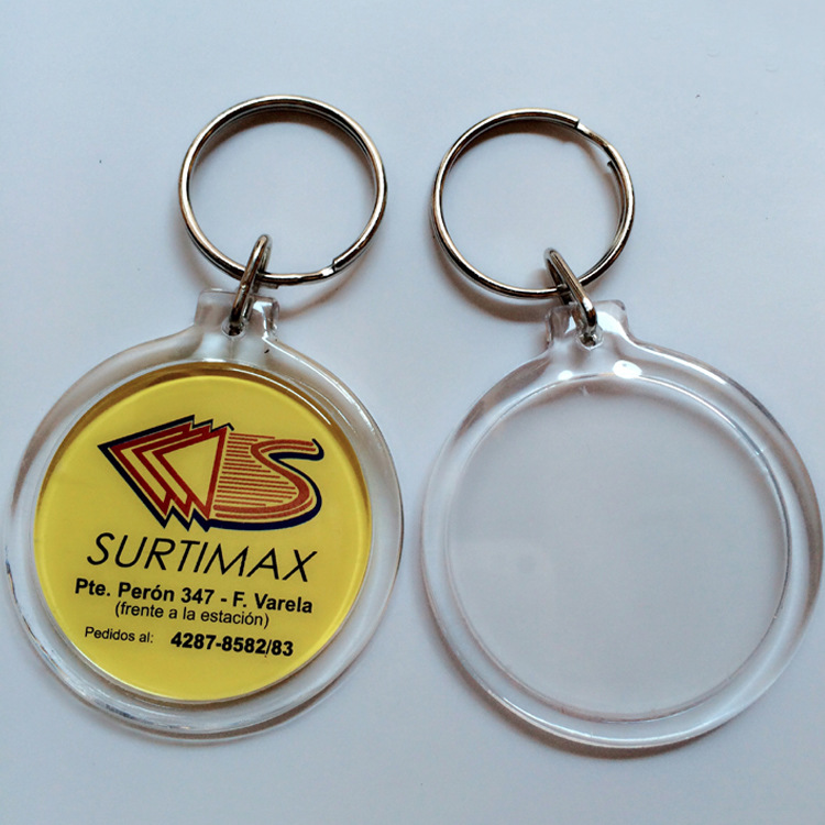 Creative Scenic Spot Blank Photo Frame Acrylic Keychain Spot DIY Round Outer Diameter 4.7cm and 4.5cm