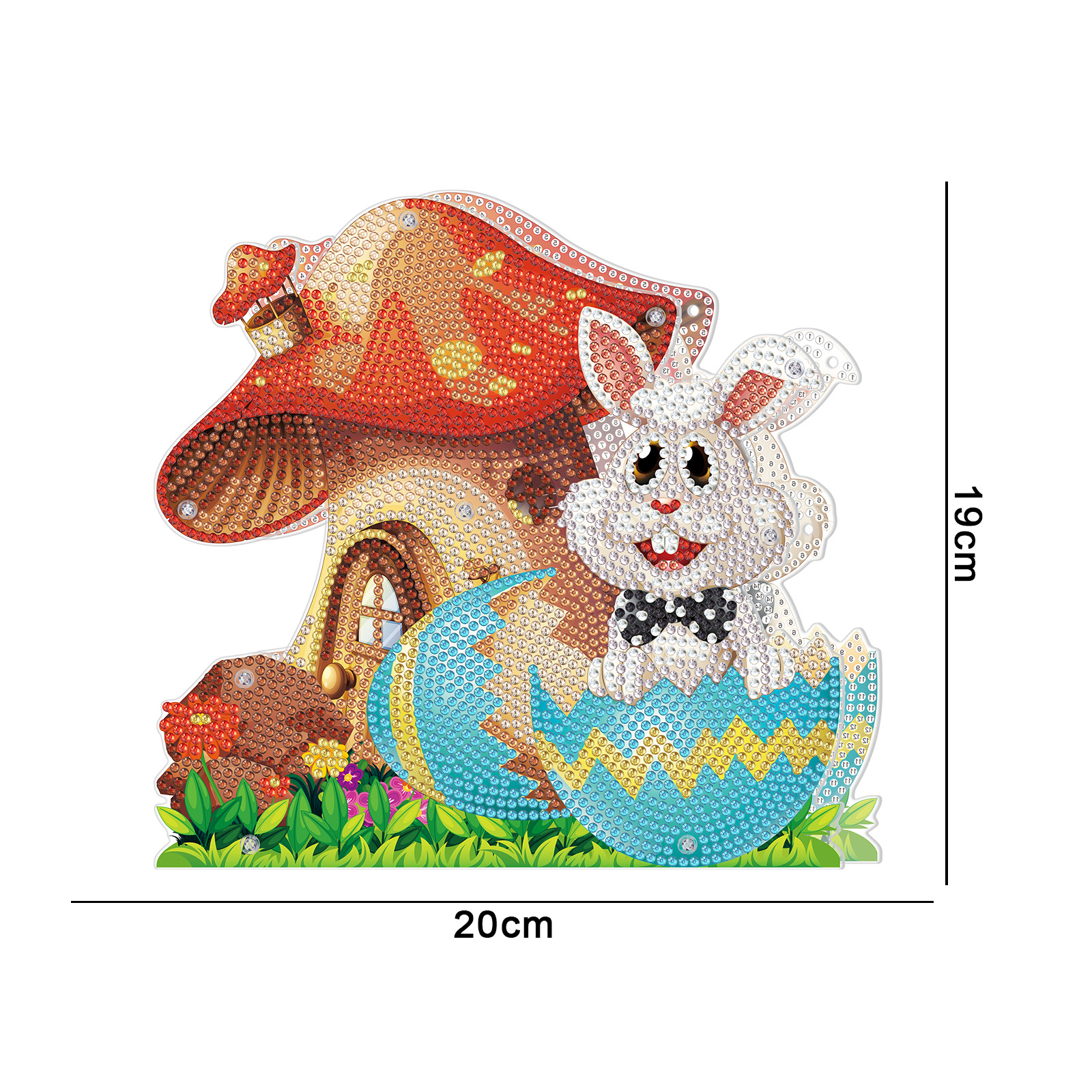 Accesorios para pintura de diamantes, pintura de diamantes de Pascua, lámpara decorativa DIY, aplique de diamantes hecho a mano, luz nocturna de conejo