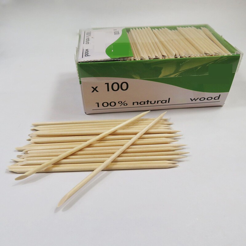 Source Manufacturer 100 Pieces of Orange Wood Nail Sticks, Cuticle Pusher, Multifunctional Nail Art Tools, Nail Polishing Sticks, Wooden Sticks