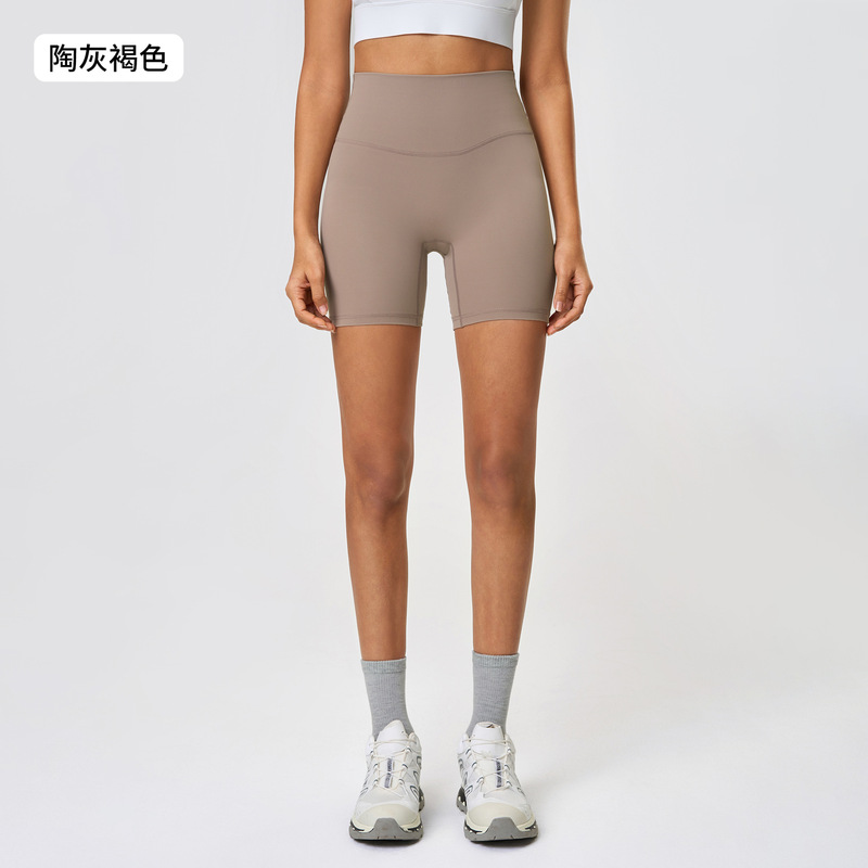 夏の新しいクロスボーダーヌードヨガレギンス女性のハイウエスト弾性ヒップリフティングフィットネススポーツショーツ DK067|undefined