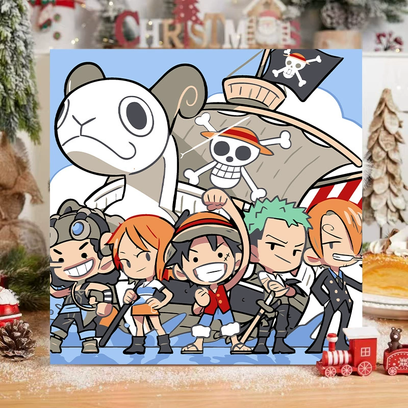 One Piece цифровая масляная живопись DIY раскраска, ручная роспись, Луффи Зоро, аниме-постер, ручная работа