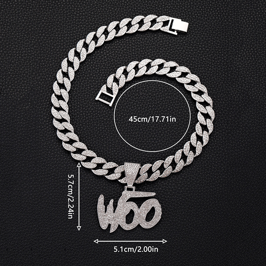 Hip Hop Diamond Woo Pendant Necklace For Men And Women_voghion.com