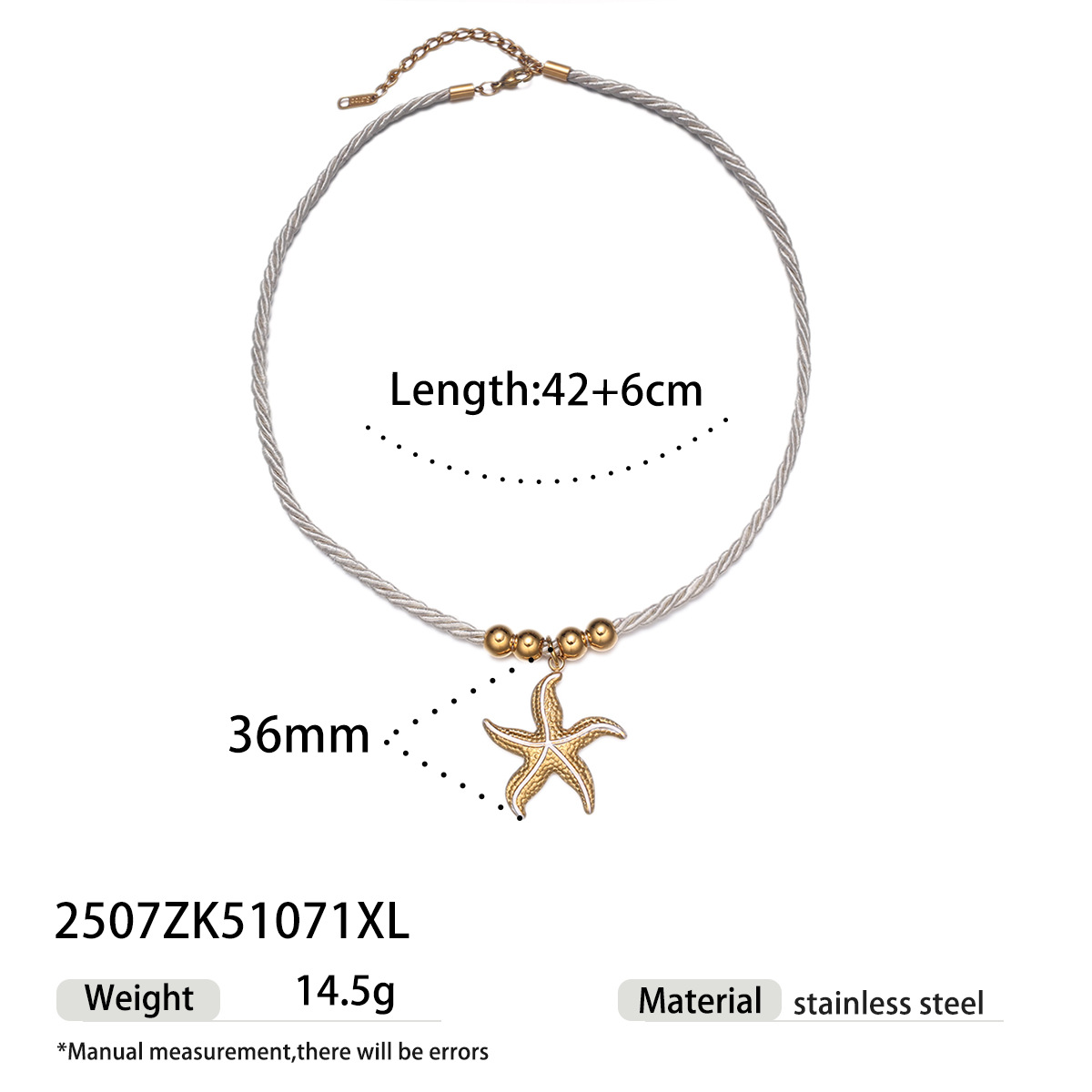 Tena collar de acero inoxidable europeo y americano de lujo ligero nicho blanco tejido de cuerda gruesa flor sol collar de concha joyería mujer image 13