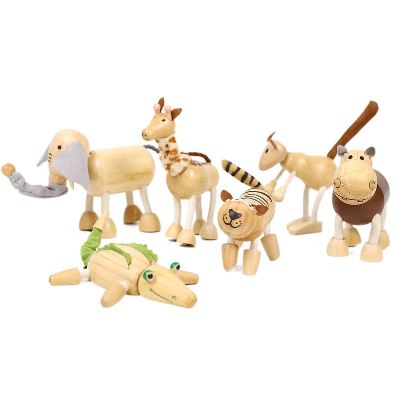 Simulación de madera animal salvaje modelo juguete muñeca hecha a mano decoración regalo cumpleaños al por mayor