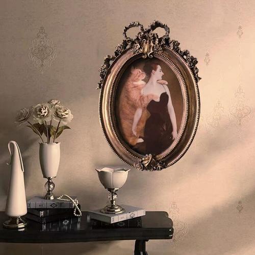 European new style resin retro photo frame carved gold wall hanging picture frame ins ornaments decorative oil painting table photo frame