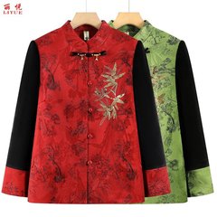 中老年人秋装女奶奶外套妈妈装衣老太太翻领妈妈新款毛呢衣服上衣