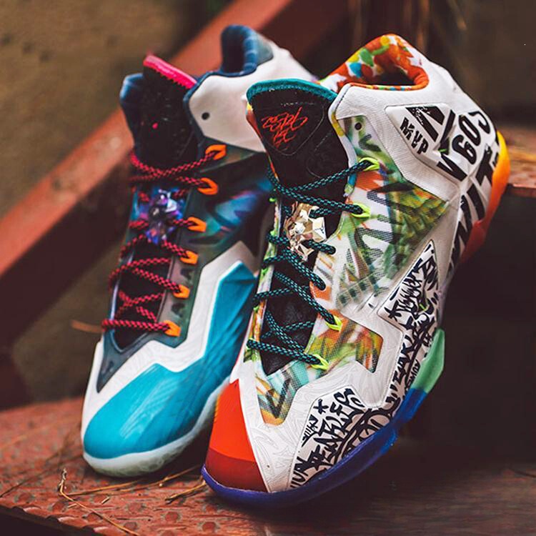 Wholesale Pure Original James 11Th Generation Basketball Men's Shoes with Full Luminous Design for Actual Gameplay, Christmas Graffiti Lbj18 Terracotta Warriors