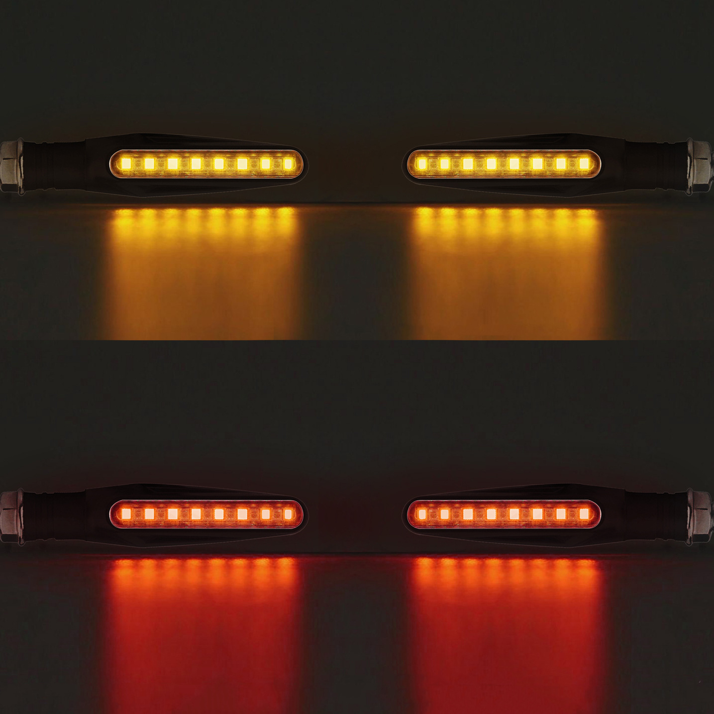 Motocicleta de agua corriente intermitentes LED conjunto 12V V accesorios modificados rojo amarillo azul luz de degradado intermitente