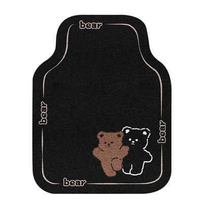 Protective Mat Thickened Universal Peihui — Car Carpet - colored-silk-circle-couple-bear-front-row-1