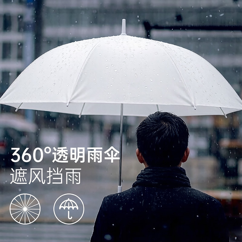 Thickened wind-resistant transparent umbrella wholesale custom logo printing advertising umbrella long handle dual-use for sun and rain gift wholesale Thickened wind-resistant transparent umbrella wholesale custom logo printing advertising umbrella long handle dual-use for sun and rain gift wholesale