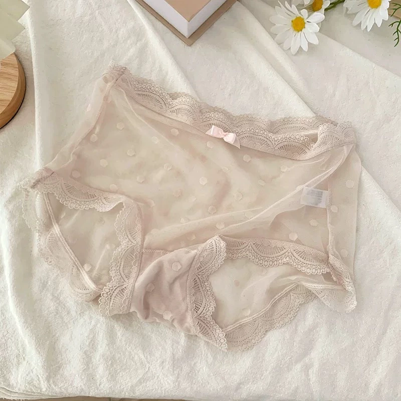Трусики женские высокой посадки, сетка с кружевом, дышащие (one size 80–130 цзинь)