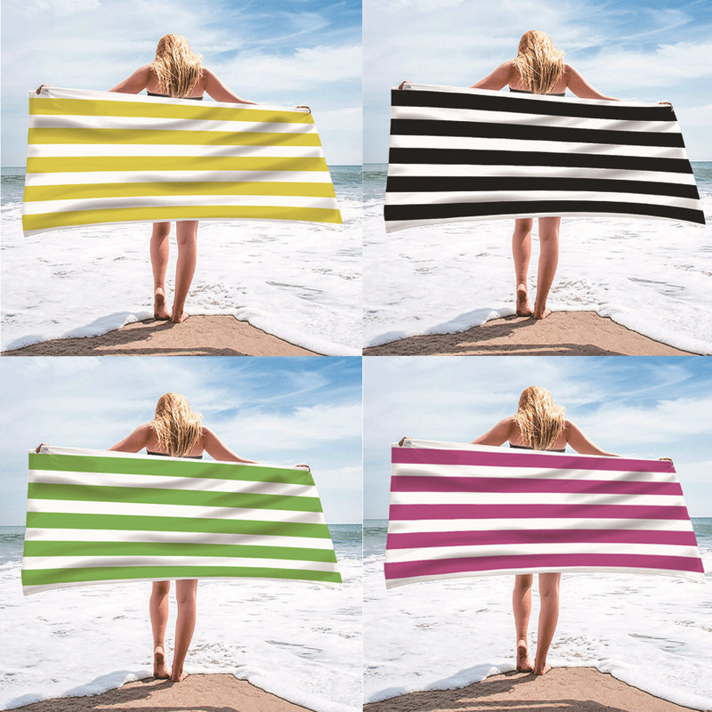 Foreign trade single-sided velvet beach towel microfiber beach bath towel personalized striped pattern towel bath towel summer beach Foreign trade single-sided velvet beach towel microfiber beach bath towel personalized striped pattern towel bath towel summer beach