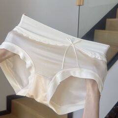 フランス式の軽くて豪華なウエストのハイエンドの絹織物の無痕の氷の糸の下着の女性の通気性の抗菌の段の大きいサイズの女性の三角のズボン