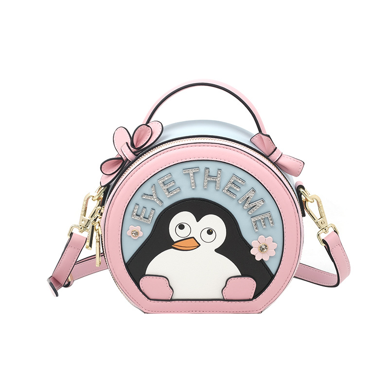 Color contrastante color macarón fresco lindo bolso de dibujos animados estudiantes pu con cremallera de moda 2810 #