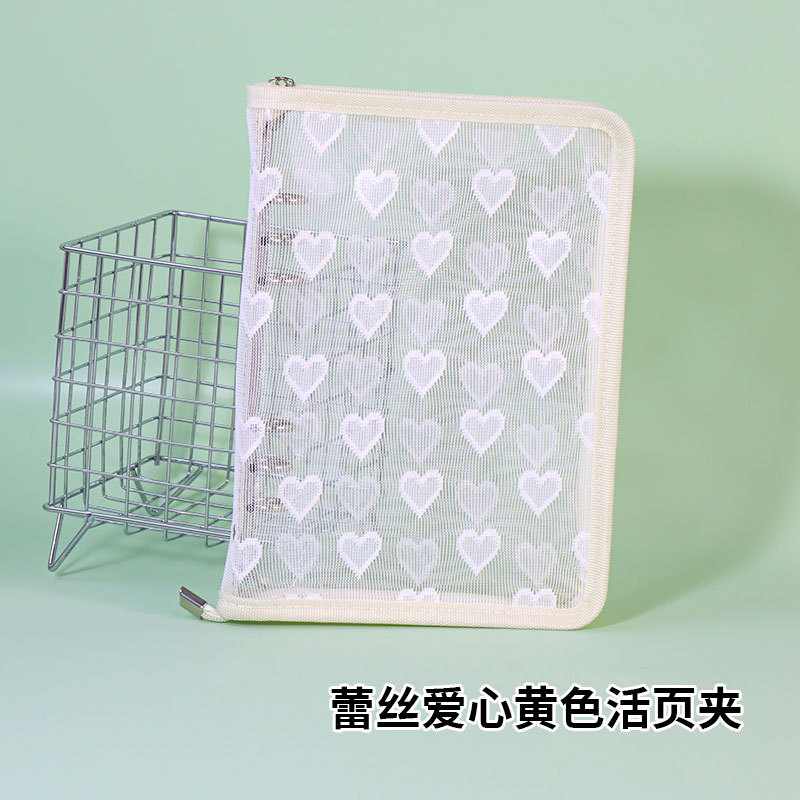 Corea del Sur De allí plana transparente brillo de la cremallera de 6 agujeros de hojas sueltas cuaderno ins estrella persiguiendo Diario A5A6