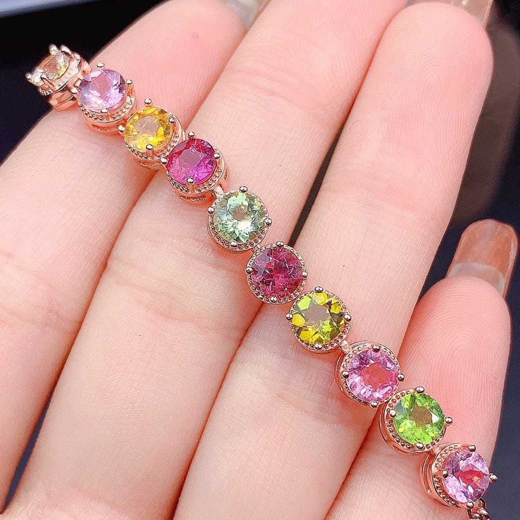 Fashion Round Copper Plating Inlay Zircon Bracelets 1 Piece