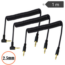 2.5mm公公音视频线3级4级单声道mono镀金纯铜伸缩弹簧拉伸连接线