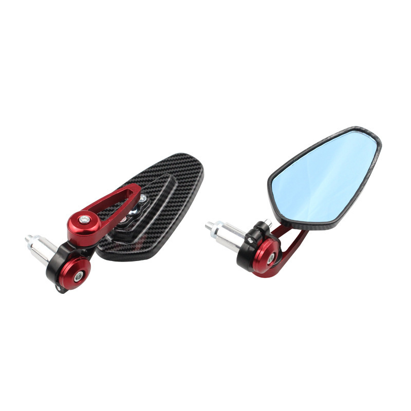 Modified Motorcycle Reflector Mirror with Carbon Fiber Pattern, Snake Skin Mirror, Rearview Mirror Handlebar, Black Motorcycle Rearview Mirror