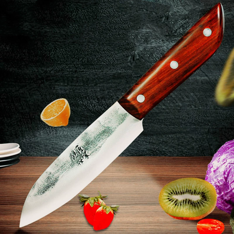 Нож поварской ручная ковка нарезной нож кухонный фруктовый нож из нержавеющей стали бытовой нож для нарезки мяса