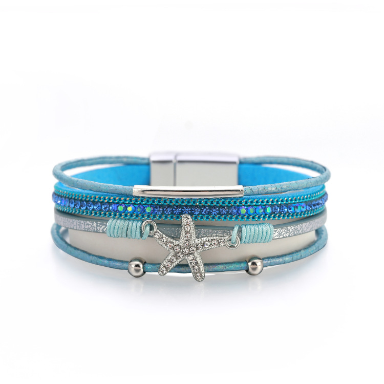 Retro multilayer diamond starfish bracelet wholesalepicture23