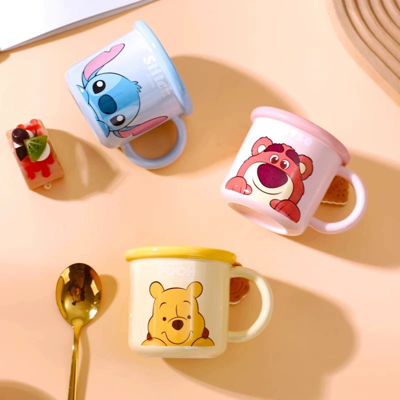 Керамическая кружка с мультяшным рисунком для молока и кофе, офисная милая кружка для воды с вышивкой/Винни-Пухом