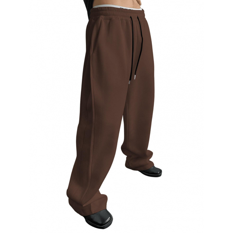 Men's Clothing TK Men's Sweatpants Waist Drawstring Straight Wide Leg Loose Trousers Sports Pants With Pockets_voghion.com