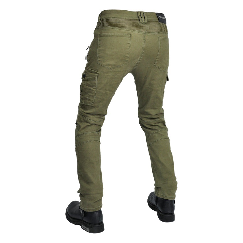 Pantalones vaqueros de la motocicleta de los hombres multi-Bolsa de ropa de trabajo pantalones de montar retro Cuatro Estaciones cremallera elástica off-road anti-caída Pantalones