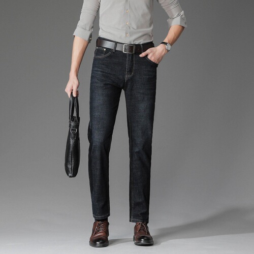  Fashion Sport Jeans for Autumn/Winter Thick Men's Business Loose Classic Jeans