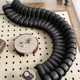 瑞士DeSede DS600设计师款蛇形沙发别墅房弧形创意模块组合丿