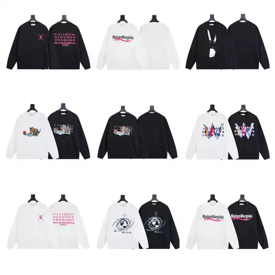 Cross border trendy brand Maison Margiela MM6 round neck long sleeved T-shirt base unisex in stock for dropshipping