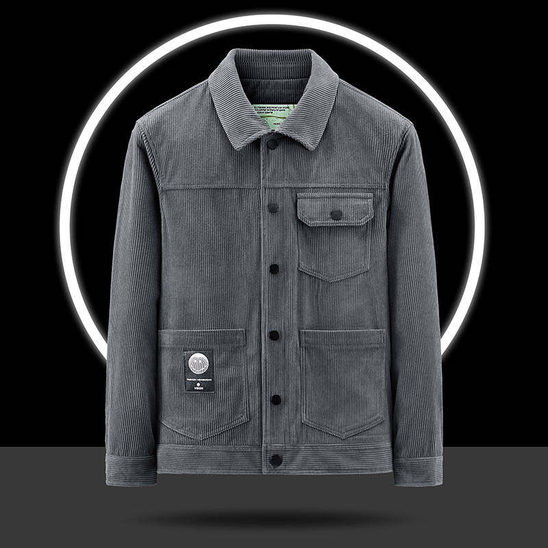 2022 primavera nueva chaqueta de solapa de los hombres más el tamaño de otoño de los hombres chaqueta de pana capa transfronteriza al por mayor